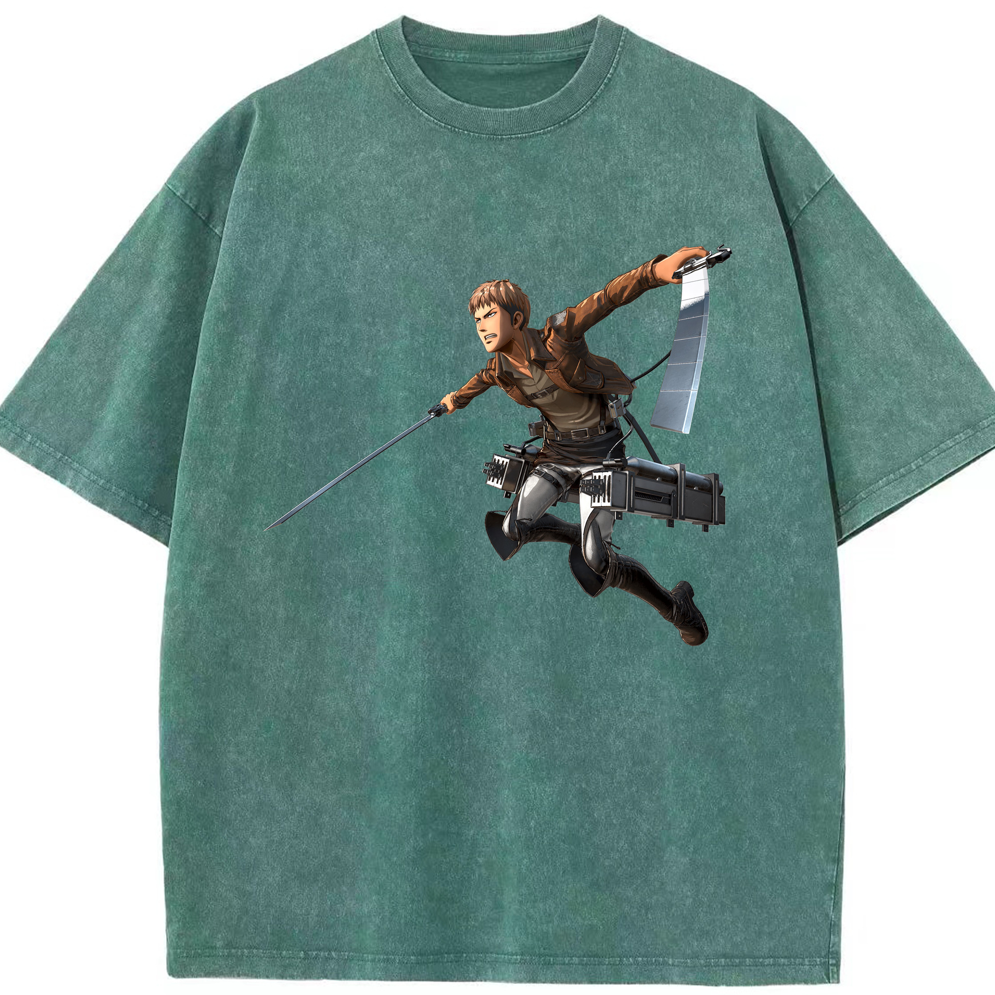 （画像用） 進撃の巨人 ジャン・キルシュタイン Attack on Titan Jean Kirstein 綿100% ヴィンテージ風 半袖Tシャツ（フロントプリント）